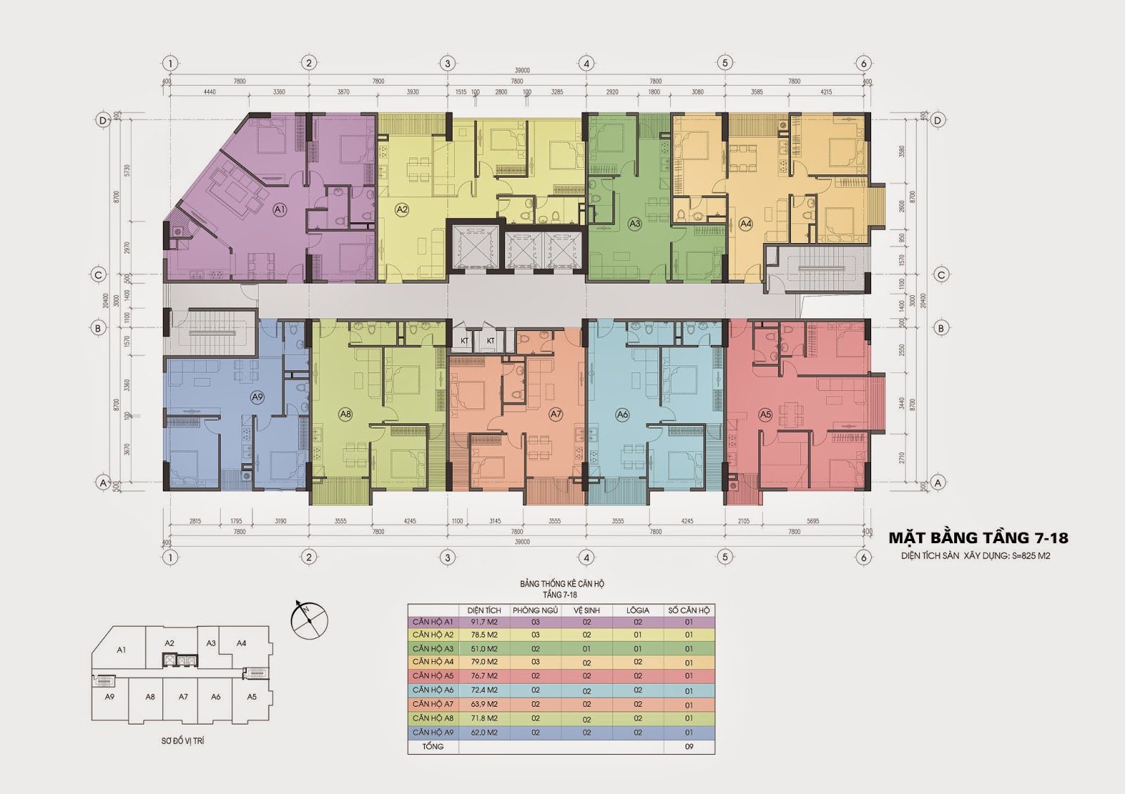 sơ đồ mặt bằng chung cư 125 hoàng ngân