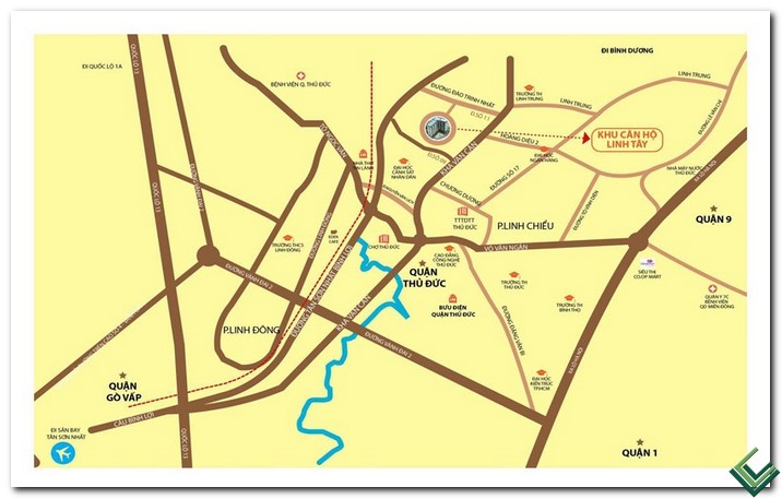 Vị trí Linh Tây Tower Vị trí Linh Tây Tower