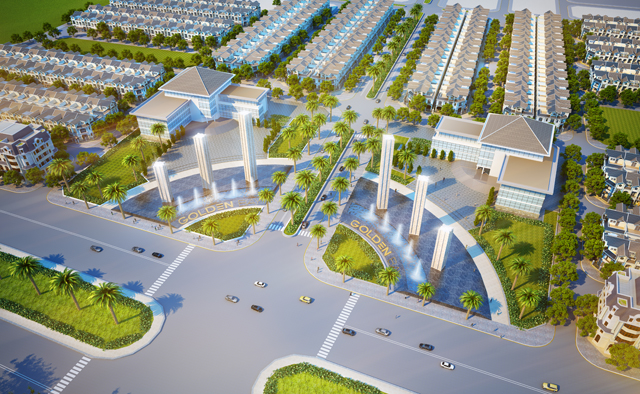Phối cảnh quảng trường Hạnh Phúc Golden Bay