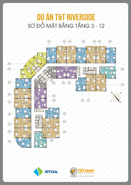 Mặt bằng căn hộ T&T Riverside 440 Vĩnh Hưng