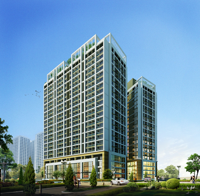 Phối cảnh chung cư Green Pearl 378 Minh Khai