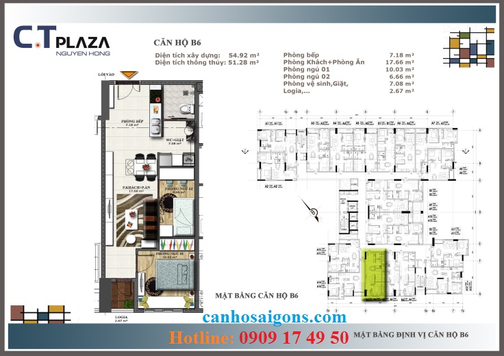 Layout căn B6 căn hộ ct plaza nguyên hồng
