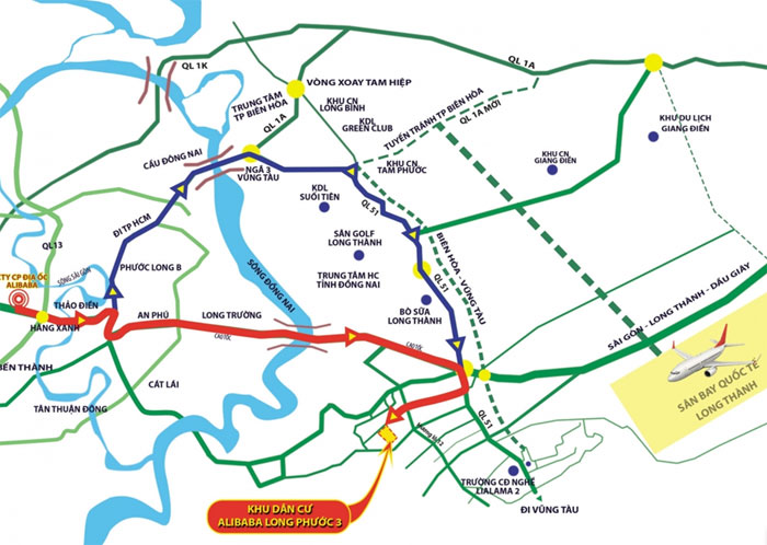 Vị trí dự án Khu dân cư Alibaba Long Phước 3