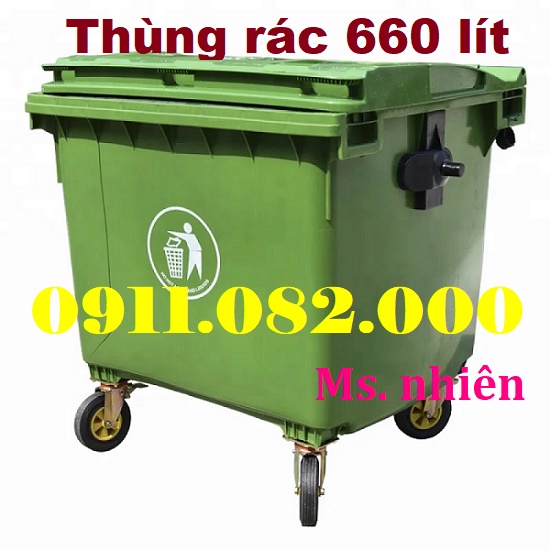 thung rac 240 lit mau xanh nap kin gia re thung rac cong cong gia chuyen si