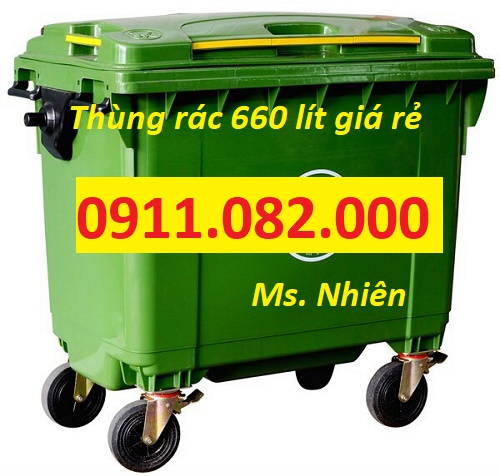 thung rac 660 lit gia re tai hau giang thung rac 120l 240l xanh cam vang nap kin lh 0911082000