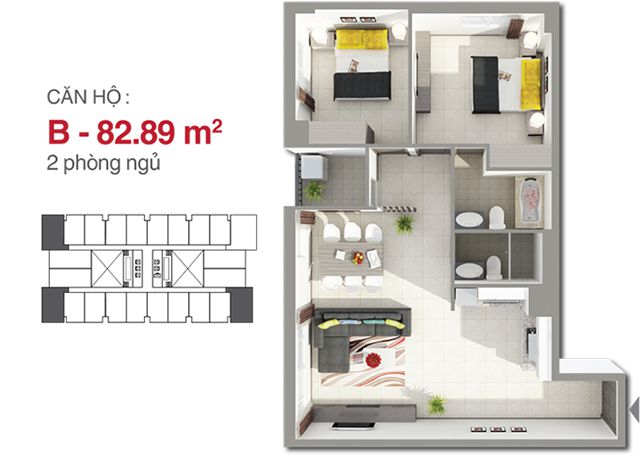 Căn Hộ 8X Rainbow 82m2