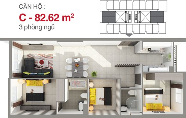 Căn Hộ 8X Rainbow 82m2