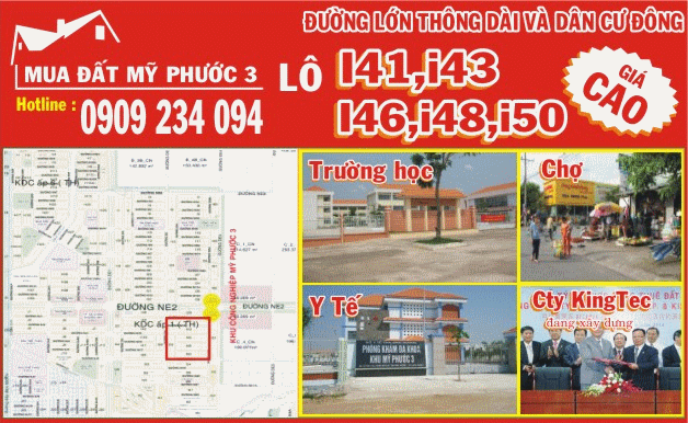mua dat khu i my phuoc 3 cac lo i41 i43 i46 i48 i50 voi dien tich de xay nha tro
