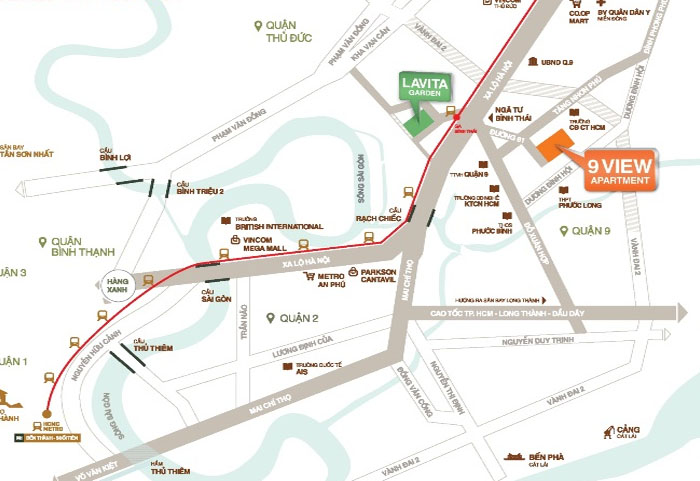 vị trí căn hộ 9 view quận 9