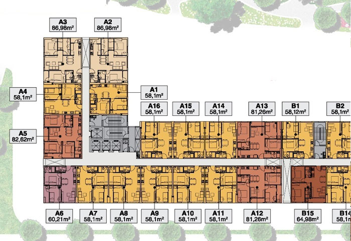 mặt cắt căn hộ 9 view 1