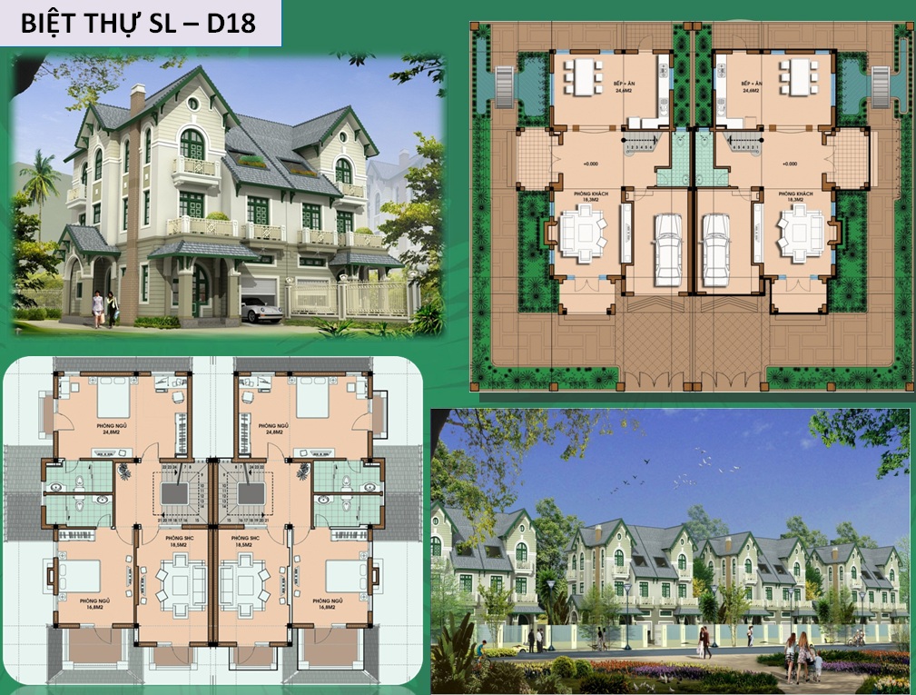 Mặt bằng mẫu biệt thự song lập