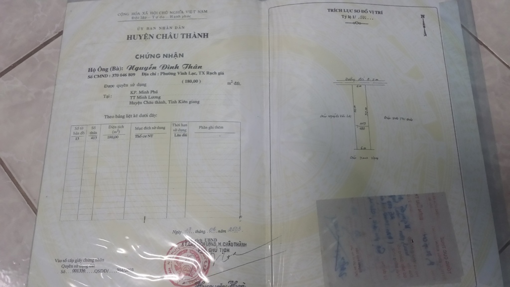 ban dat tho cu tai khu pho minh phu tt minh luong huyen chau thanh kien giang