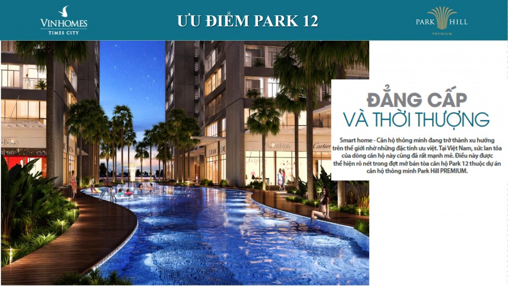 Các hạng mục tại Park 12 đều đẳng cấp và thời thượng