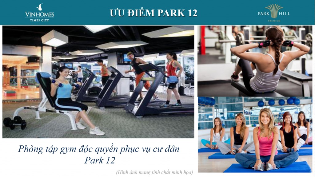 Khu tập gym cao cấp, miễn phí riêng cho cư dân tại Park 12