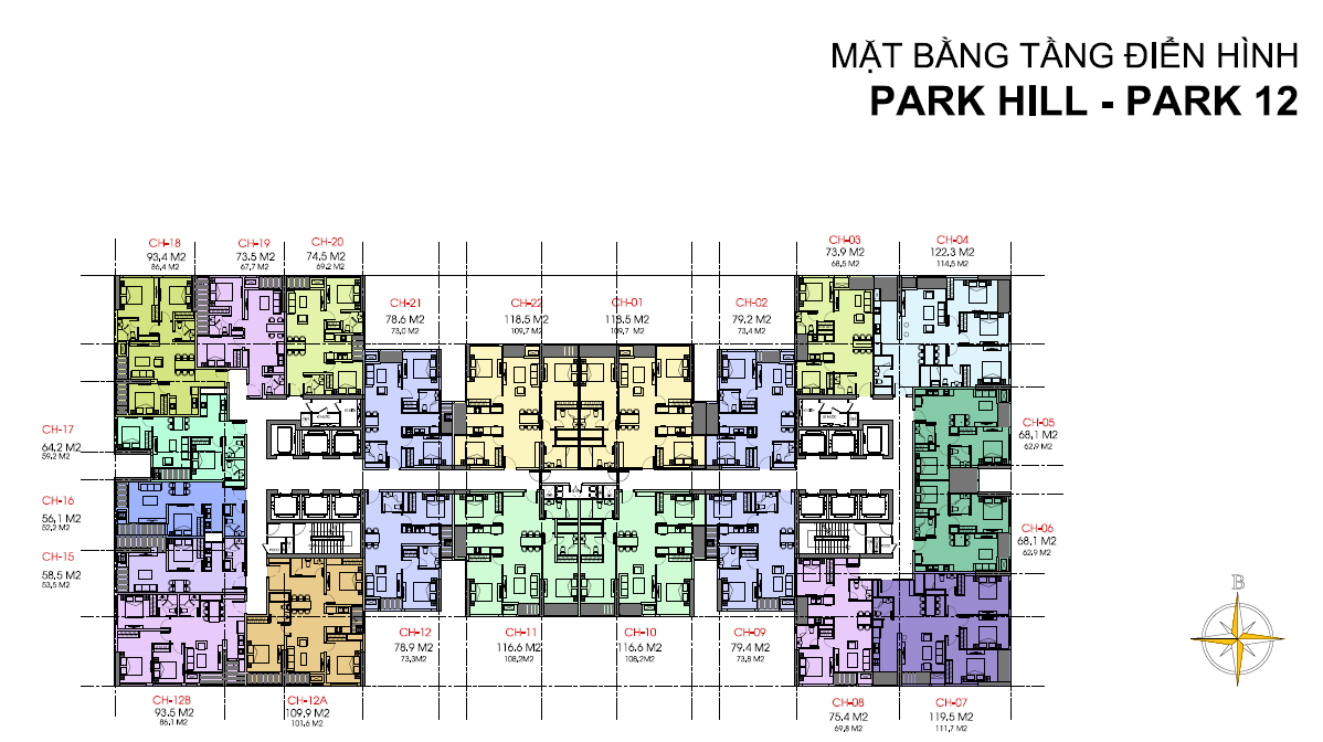 Mặt bằng tầng điển hình park hill park 12 times city 