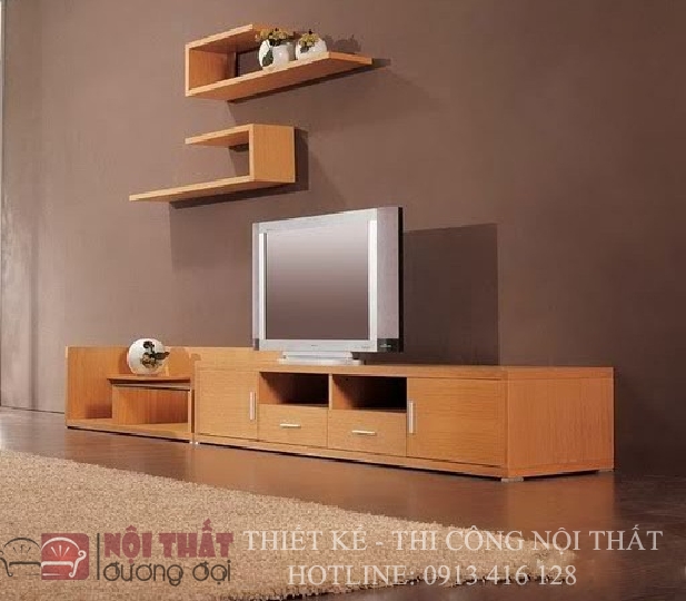 Mẫu Kệ tivi giá rẻ sử dụng veneer sồi