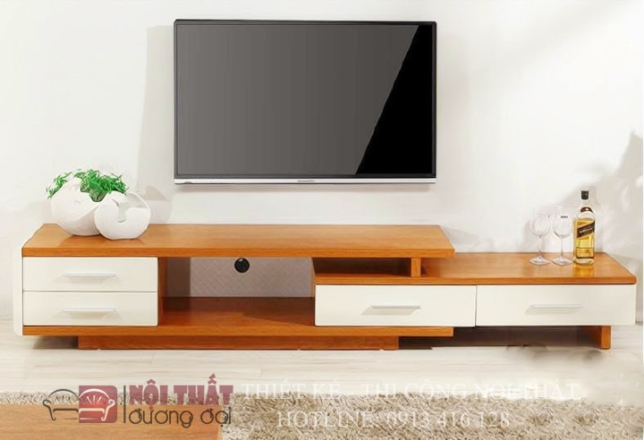Mẫu kệ tivi giá rẻ gỗ công nghiệp hiện đại cho chung cư mini