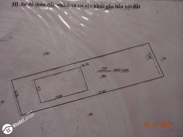 ban dat co nha o binh duong 183m2