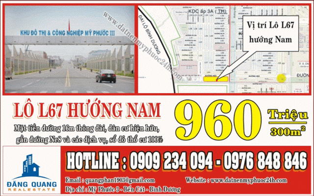 ban nhanh dat my phuoc 3 lo l67 dan cu dong canh duong ne8 truong hoc cho gia sieu re