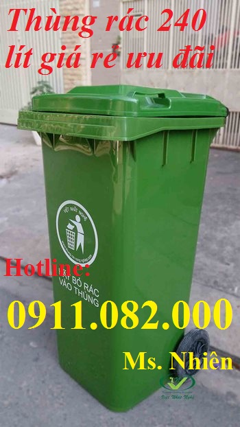 ban thung rac 120 lit 240 lit 660 lit gia re nhua hdpe nap kin