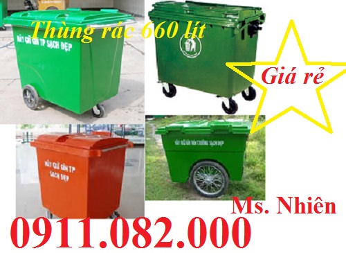 ban thung rac 120 lit 240 lit 660 lit gia re nhua hdpe nap kin