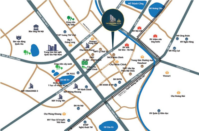 Vị trí trung tâm của dự án The Golden Palm