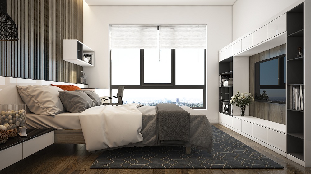 Nội thất sàn gỗ chung cư The Golden Palm