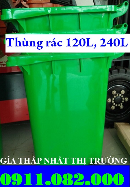 ban re thung rac 120l 240l nhua hdpe nap kin 2 banh xe gia sieu re 0911082000