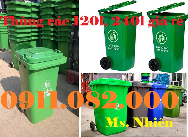 nha ban si thung rac gia re thung rac 120l 240l 660l mau xanh