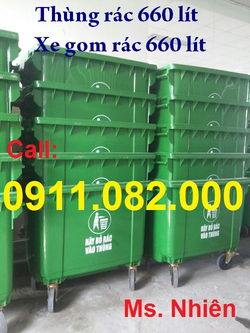 ban thung rac nhua thung rac cong nghiep thung rac 120 lit gia re mau xanh nap kin