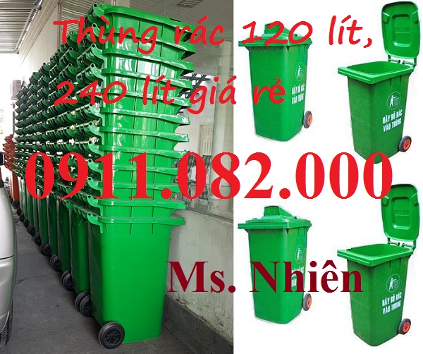 chuyen ban thung rac nhua 240 lit gia re soc trang 2 banh xe nap kin