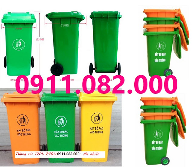 dai ly cung cap thung rac nhua gia re thung rac 120l 240l nap kin 2 banh xe