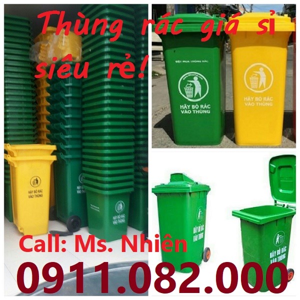 thung rac 120 lit 240 lit gia si le thung rac nhua 2 banh xe nap kin