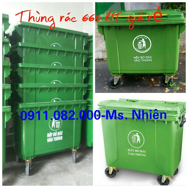 cung cap thung rac 240 lit gia re tai can tho thung rac nhua mau xanh vang 0911082000