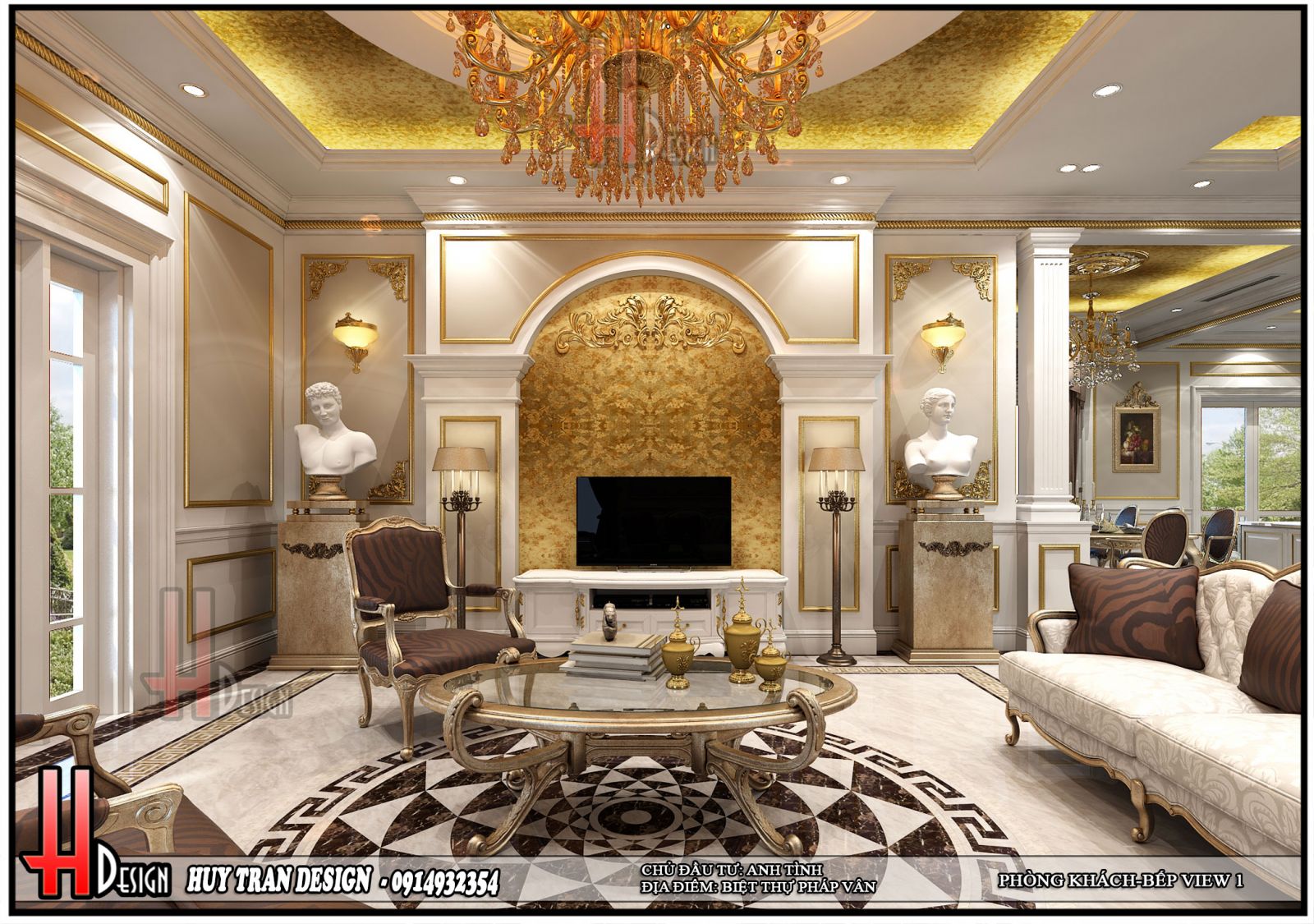 thiet ke noi that biet thu tan co dien phong cach hoang gia