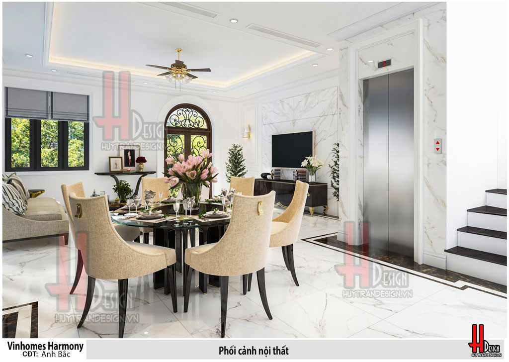 thiet ke noi that tan co dien biet thu vinhomes the harmony