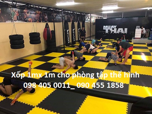 xop 1m x 1m day 3cm phong tap mau xanh vang den 098 405 0011