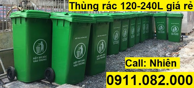 ban thung rac nhua gia si tai vinh long thung rac 120 lit gia re 0911082000