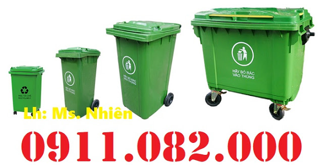 ban thung rac 120l 240l gia si le thung rac nhua hdpe nap kin 2 banh xe 0911082000