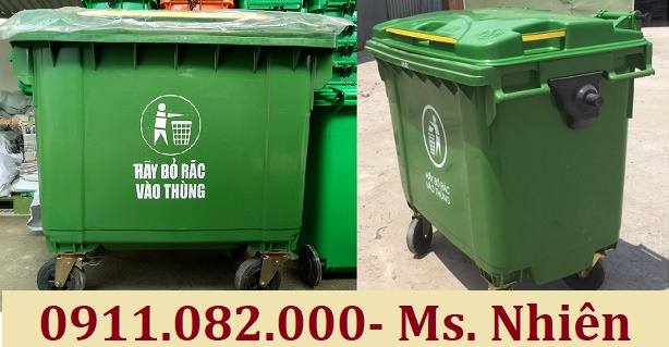 ban thung rac 120l 240l gia si le thung rac nhua hdpe nap kin 2 banh xe 0911082000