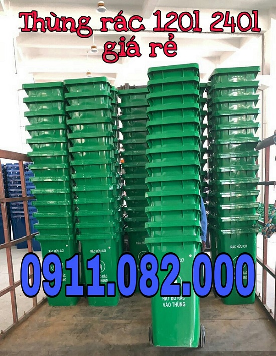 mua thung rac 120 lit o dau gia re thung rac 240l 660l lh 0911082000