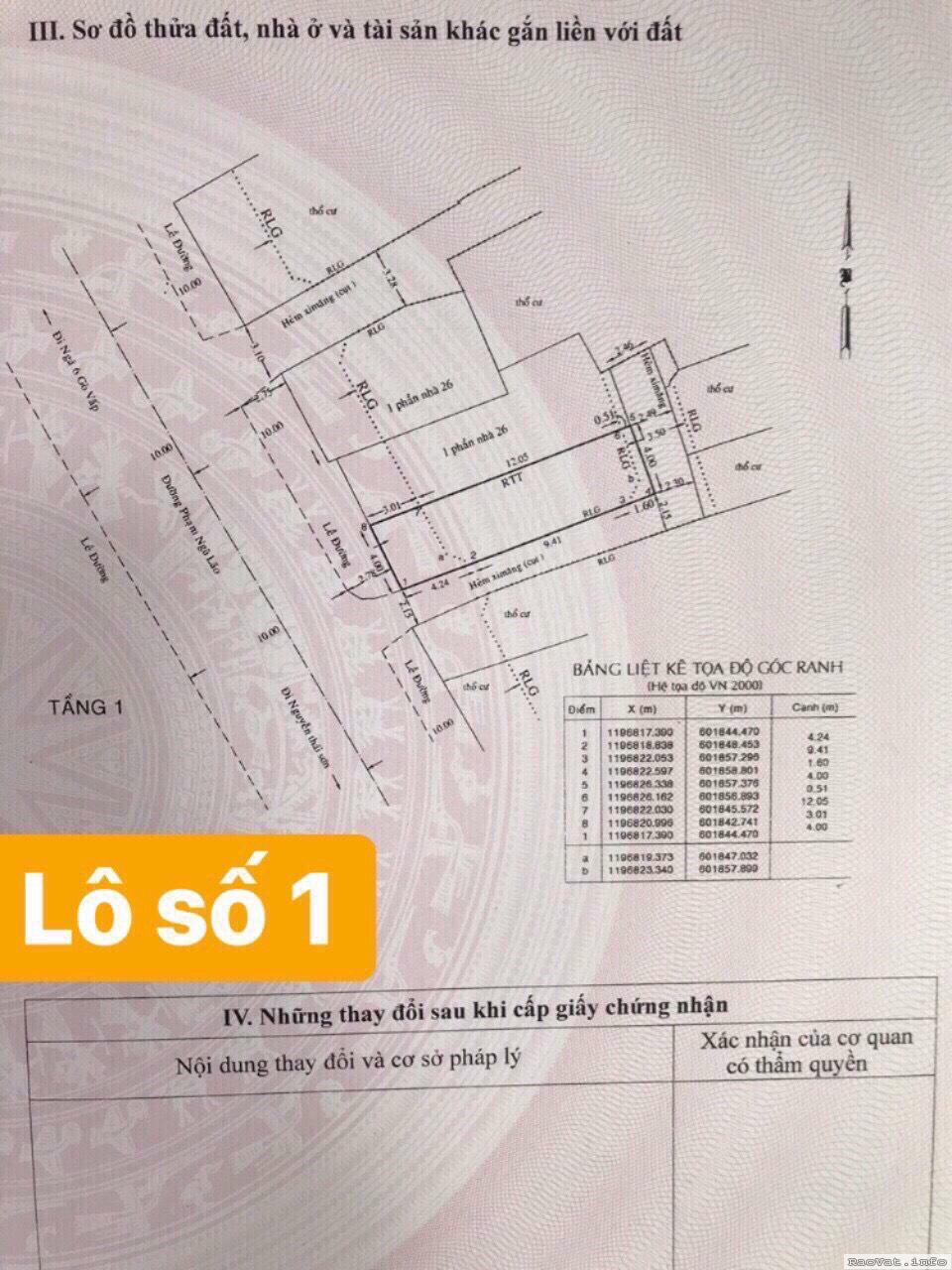 ban dat mat tien 26 pham ngu lao p4 go vap doi dien cong vien lh0931323996