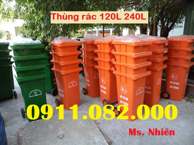 ban thung rac nhua hdpe loai 120l 240l 660l gia re chuyen thung rac gia si lh 0911082000