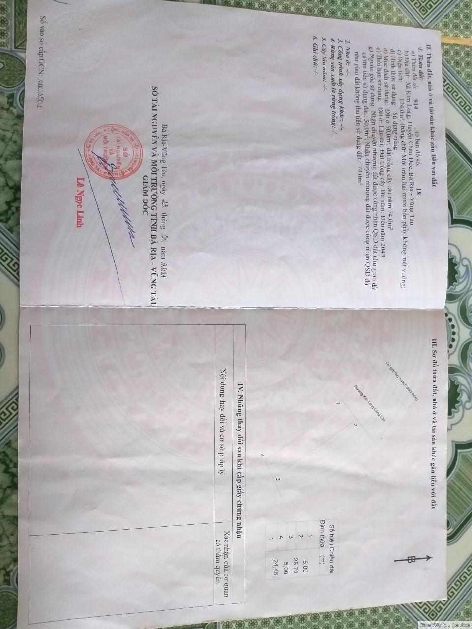 ban 125m2 dat mat tien duong lon kim long lang lon chau duc brvt lh0347075153