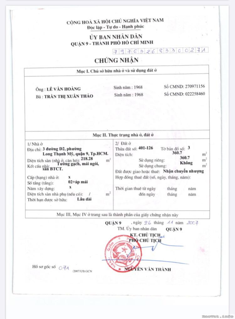 ban gap biet thu so 3 duong d2 khu thao nguyen long thanh my q9 lh0909382157