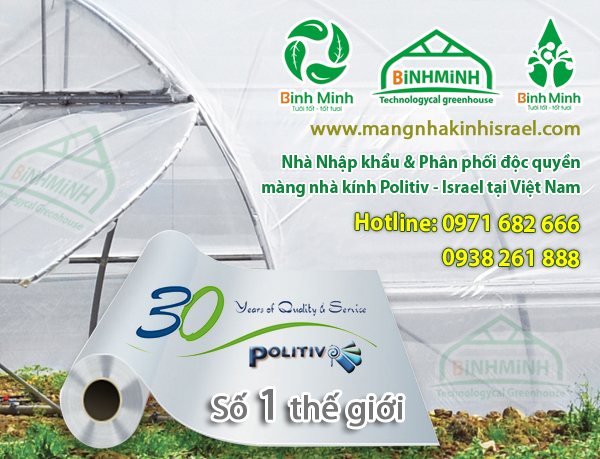 Màng nhà kính Politiv - Israel 150 Micron khổ rộng 12m