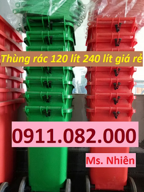 thung rac 240 lit gia re tai can tho thung rac nhua hdpe nap kin lh 0911082000
